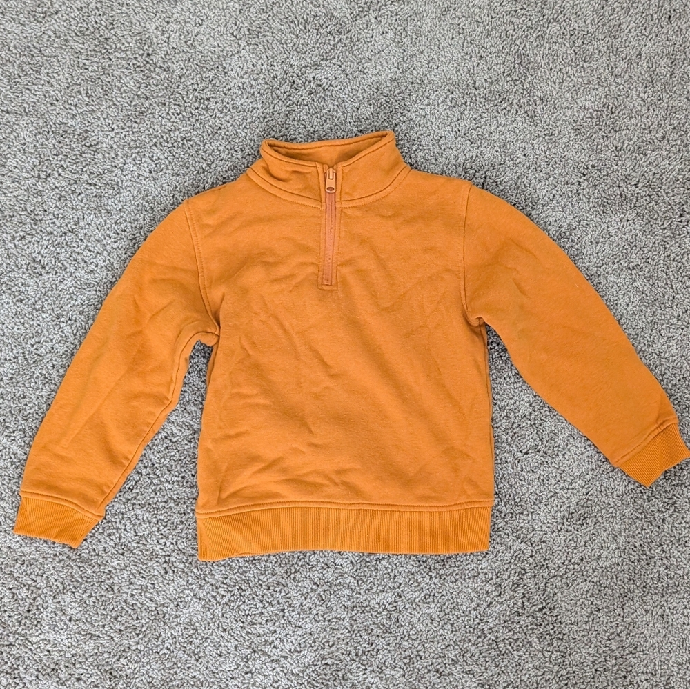 Primark Boys Orange Size 5-6 Years Quarter-Zip Fleece